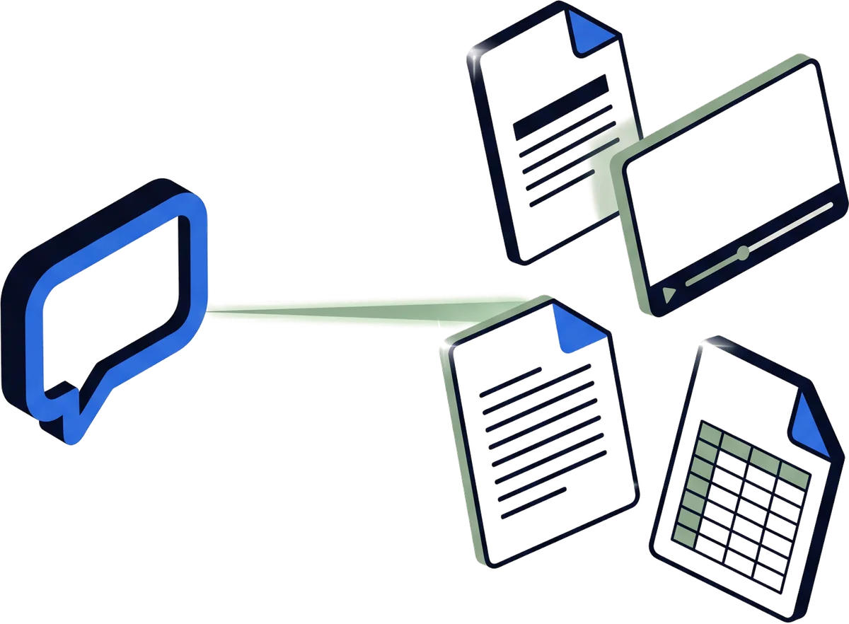 Ilustración: generación automática de documentos desde una conversación